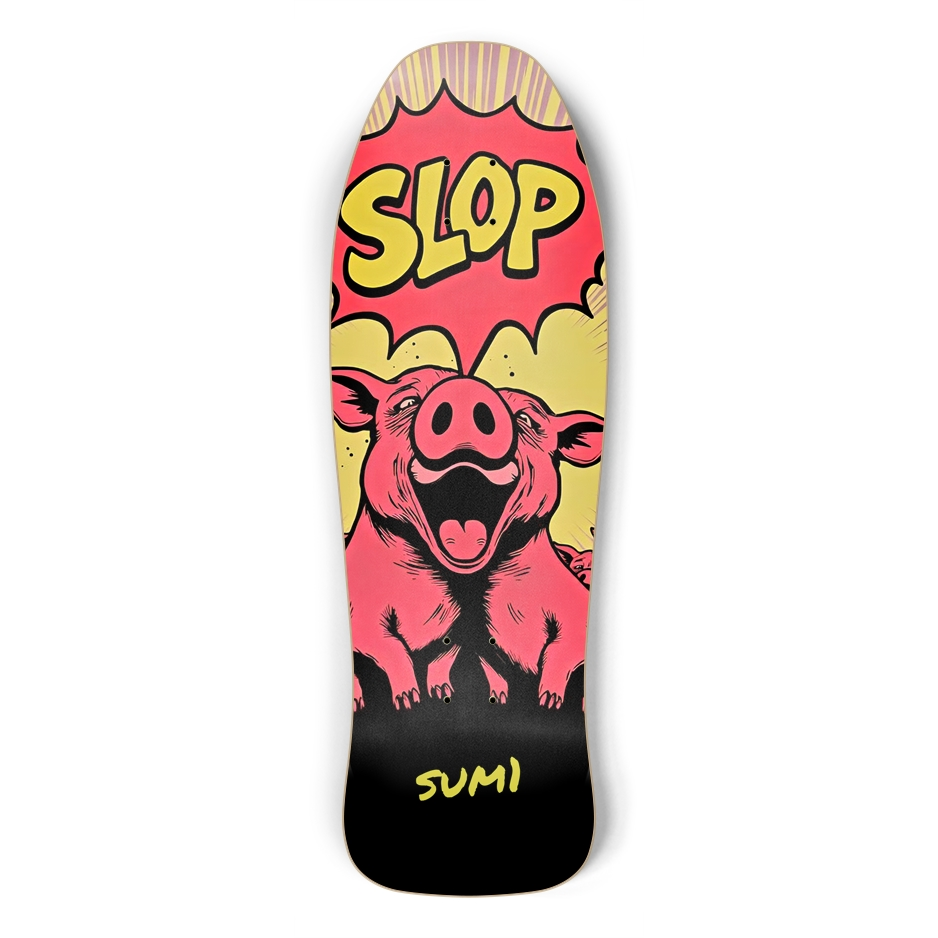 sum1sk8boards pig slop old school shape skateboard