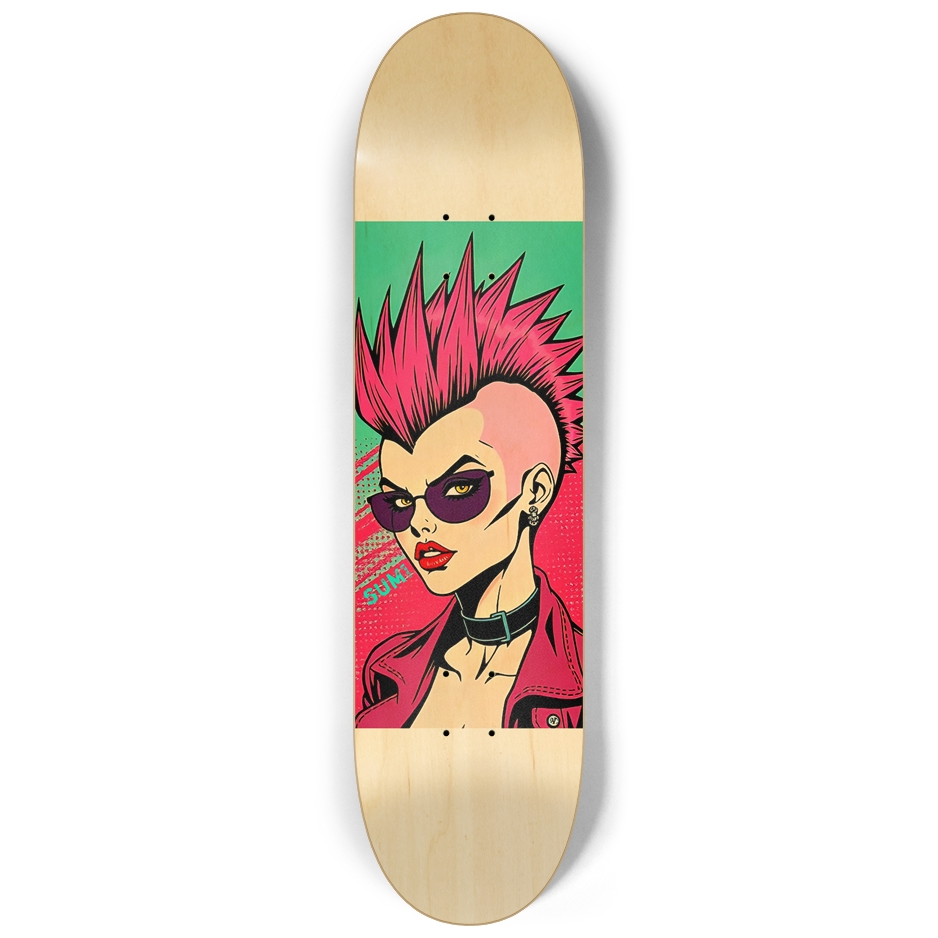 sum1sk8boards punk girl 8.25 popsicle skateboard