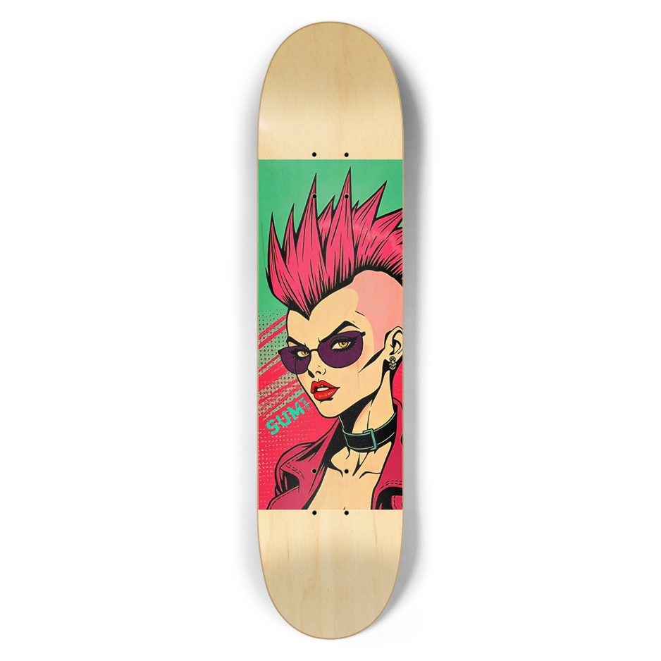 sum1sk8boards punk girl 7.5 popsicle skateboard