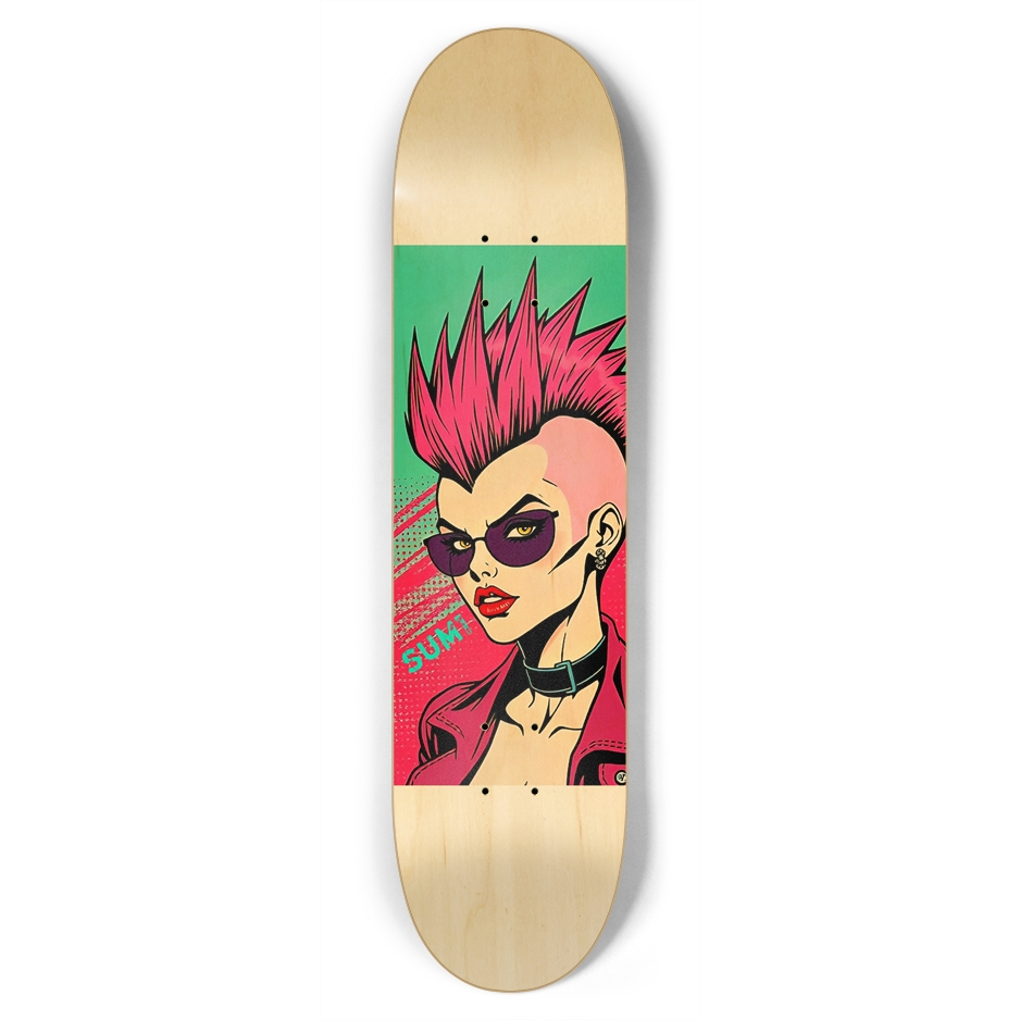 sum1sk8boards punk girl 7.75 popsicle skateboard