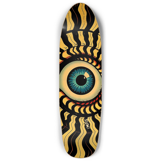sum1sk8boards old school shape pool eyeball spiral skateboard