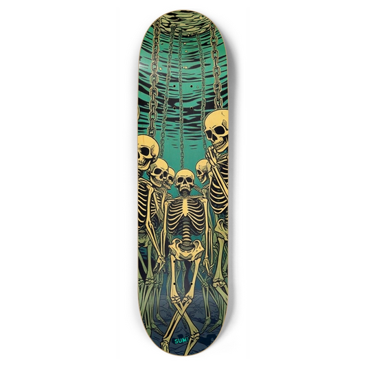 sum1sk8boards chained skeletons 8.75 popsicle skateboard