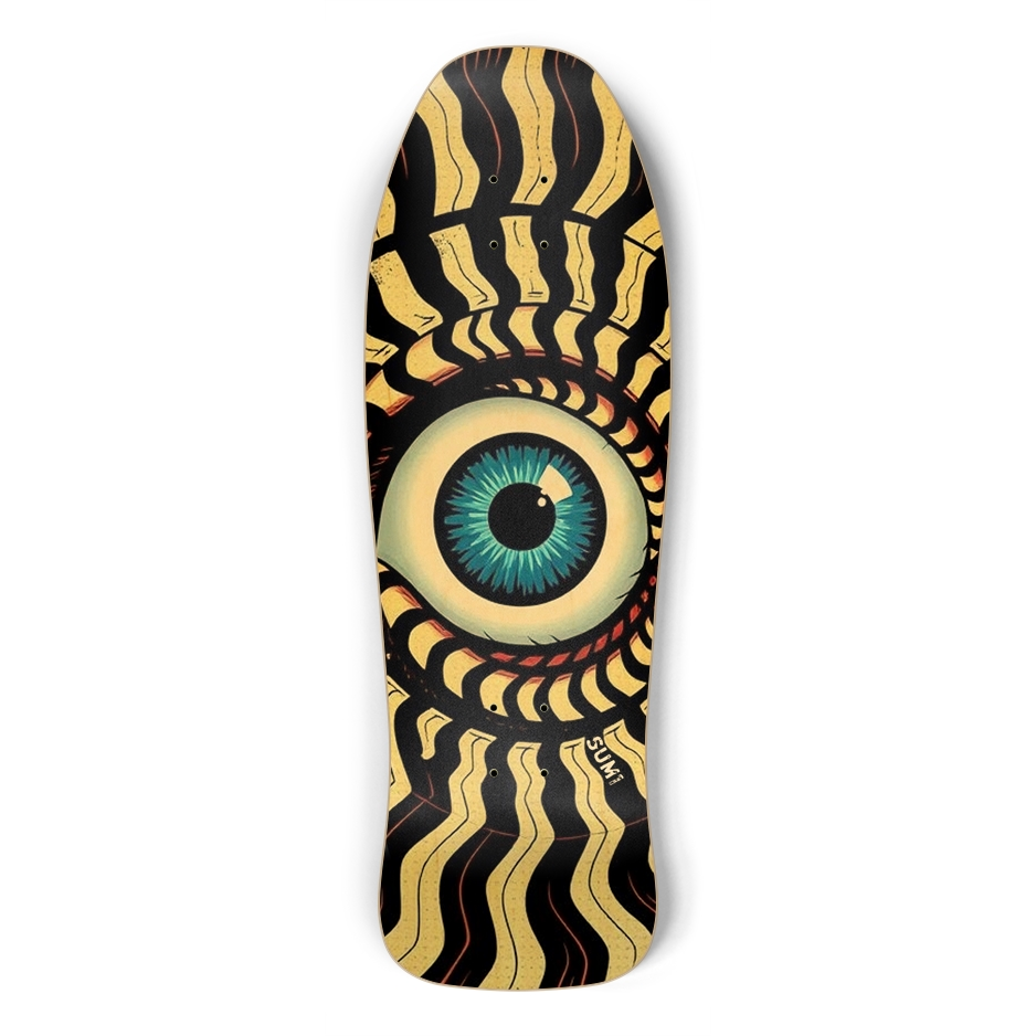 sum1sk8boards eyeball spiral shredder shape board