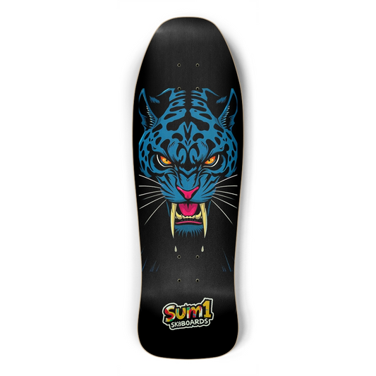 sum1sk8boards glow in the dark panther old school shape skateboard