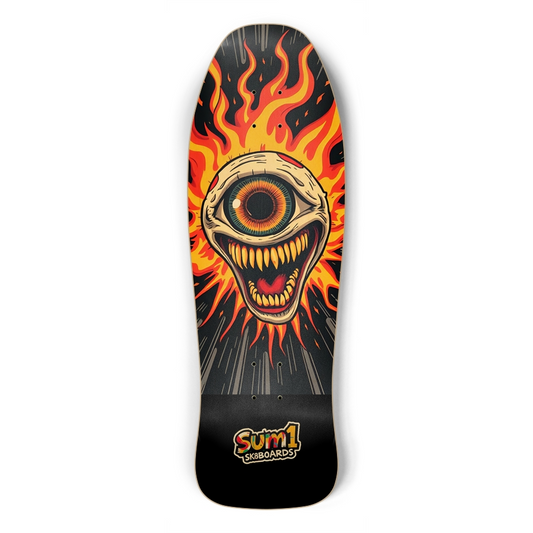 sum1sk8boards eyeball monster ll old school shape skateboard
