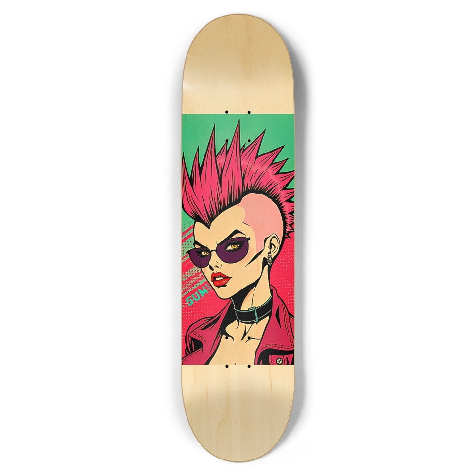 sum1sk8boards punk girl 8.5 popsicle skateboard