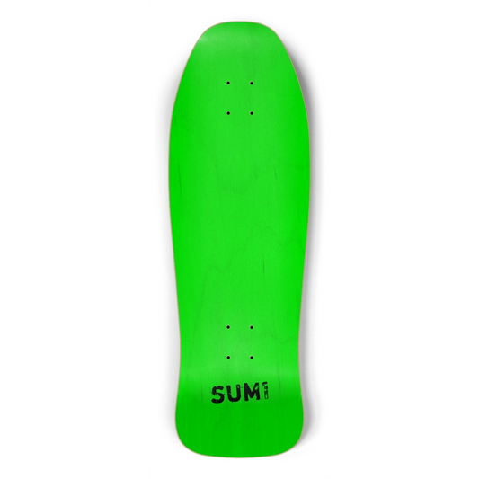 sum1sk8boards blank natural green old school shape skateboard