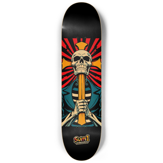 sum1sk8boards skull & cross 8.25 popsicle skateboard