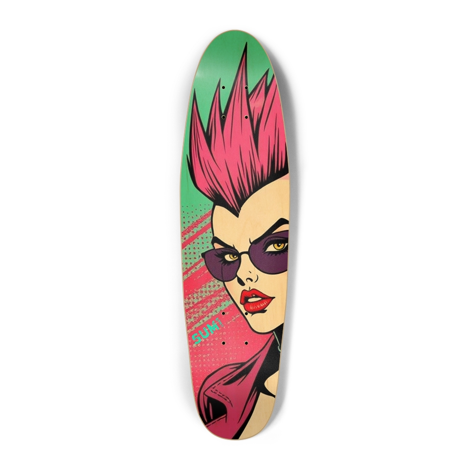 sum1sk8boards punk girl ( mini ) punk nose pool board